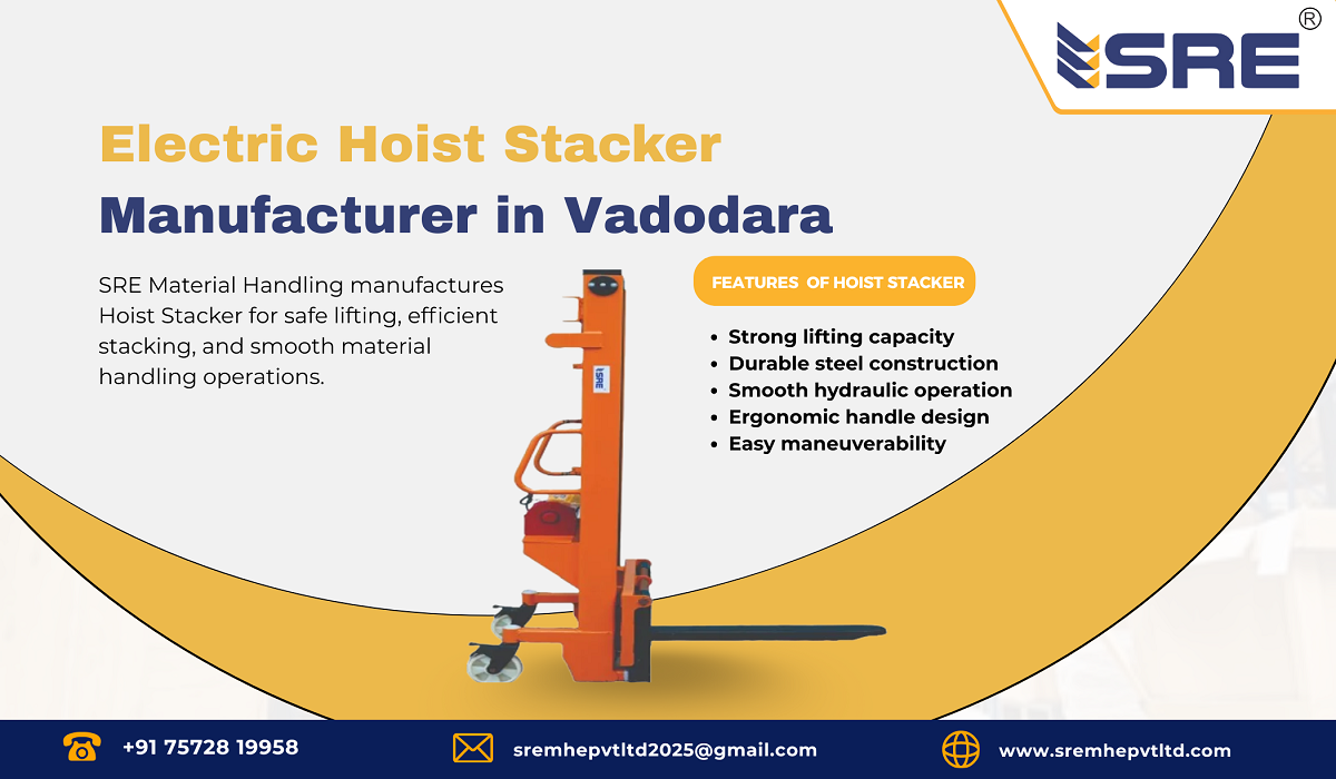 electric hoist stacker manufacturer in vadodara gujarat