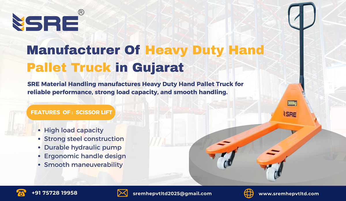 heavy duty hand pallet truck manufacturer in gujarat ahmedabad