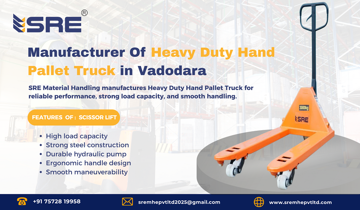 heavy duty hand pallet truck manufacturer in vadodara gujarat
