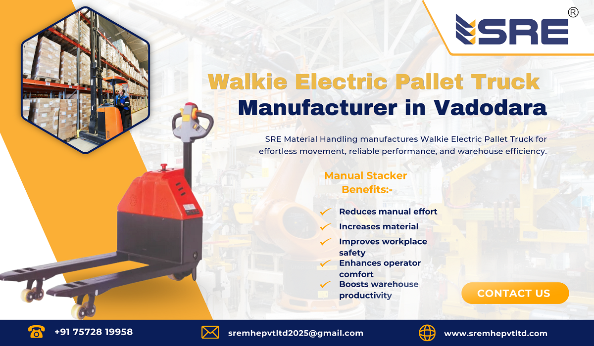 walkie electric pallet truck manufacturer in vadodara gujarat