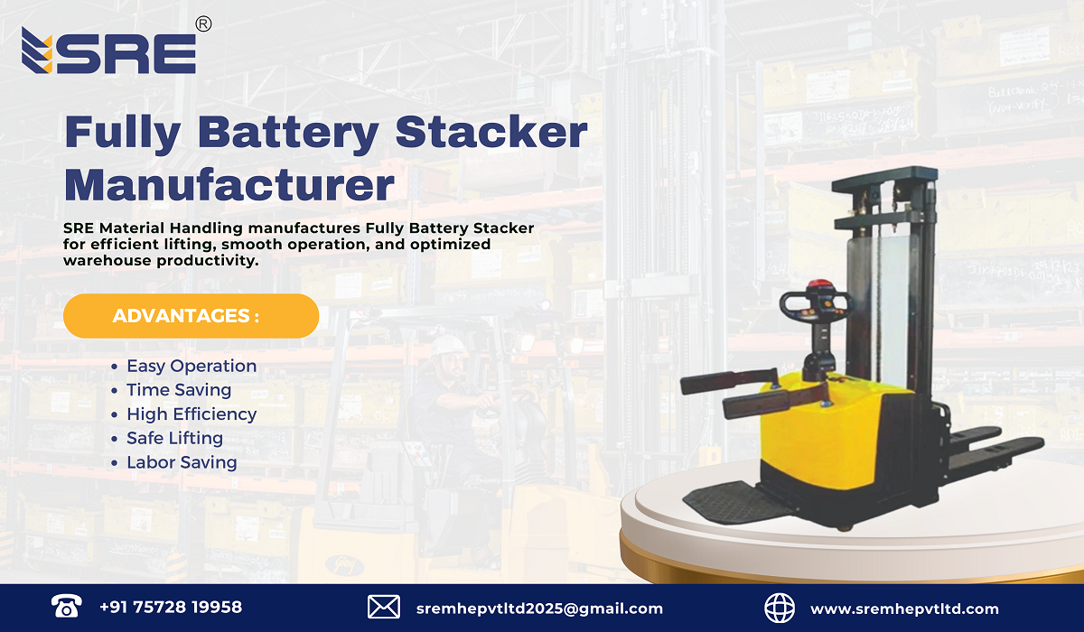 fully battery stacker manufacturer in india