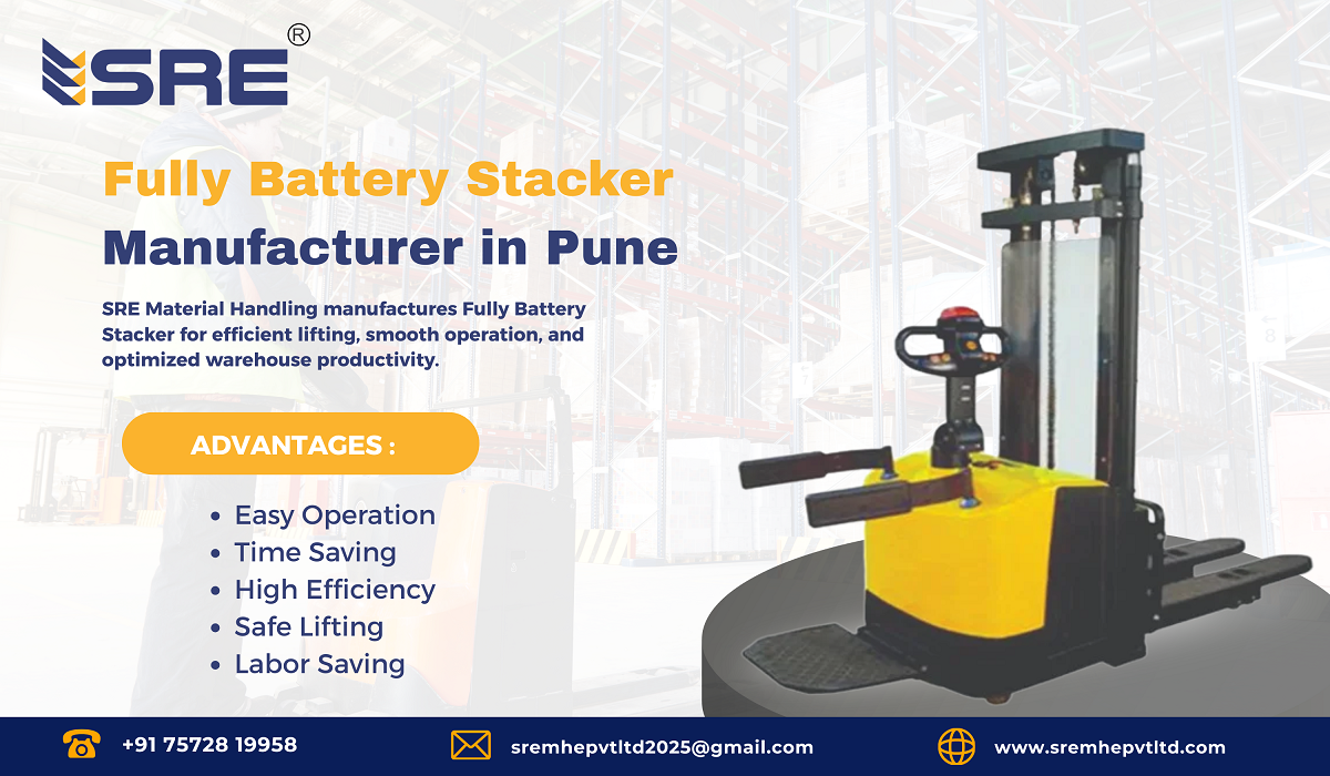 fully battery stacker manufacturer in pune india