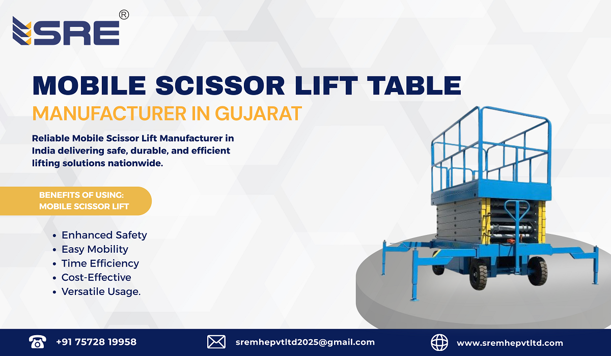 mobile scissor lift table manufacturer in gujarat ahmedabad