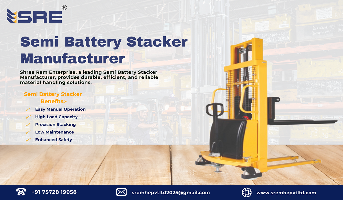 semi battery stacker manufacturer in ahmedabad