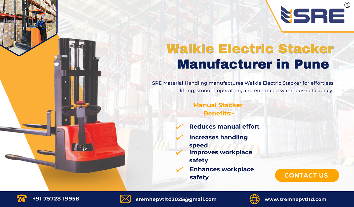 walkie electric stacker manufacturer in pune maharashtra