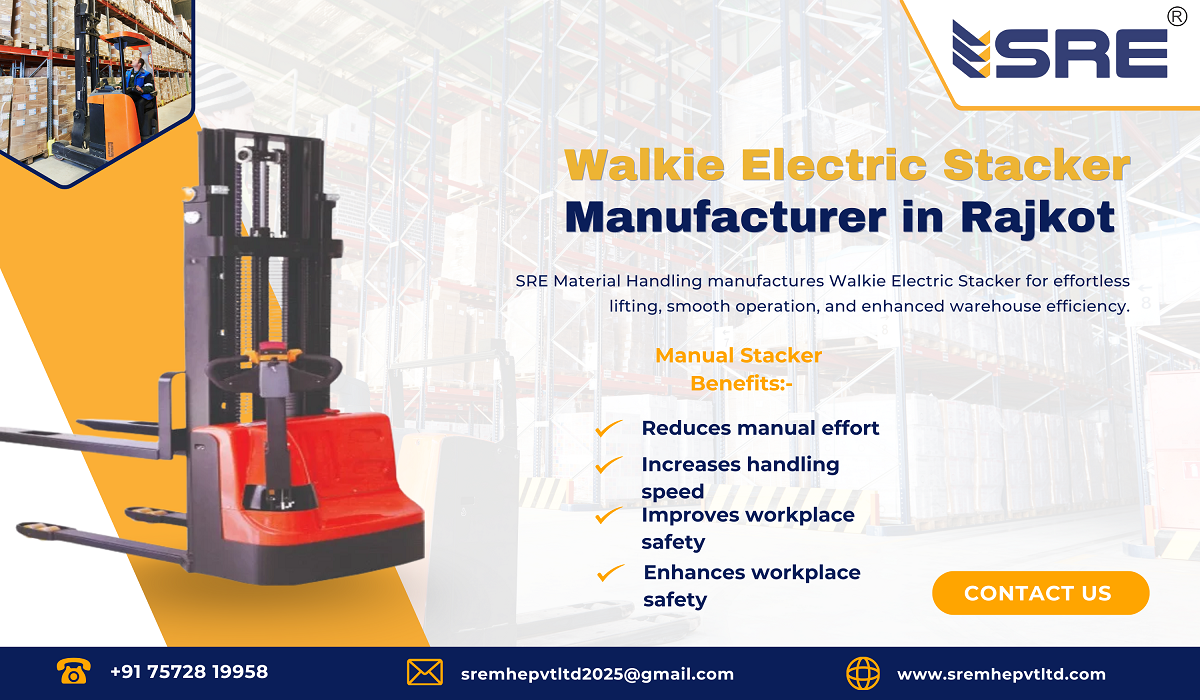 walkie electric stacker manufacturer in rajkot gujarat india