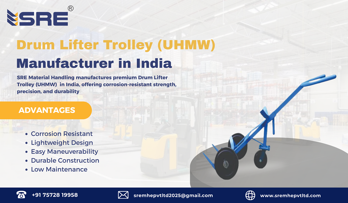 drum lifter trolley (UHMW) manufacturer in india