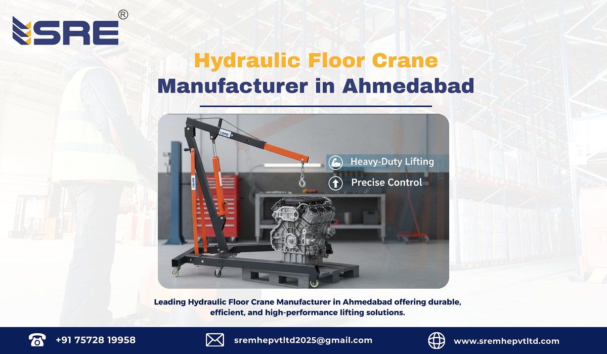 hydraulic floor crane manufacturer in ahmedabad