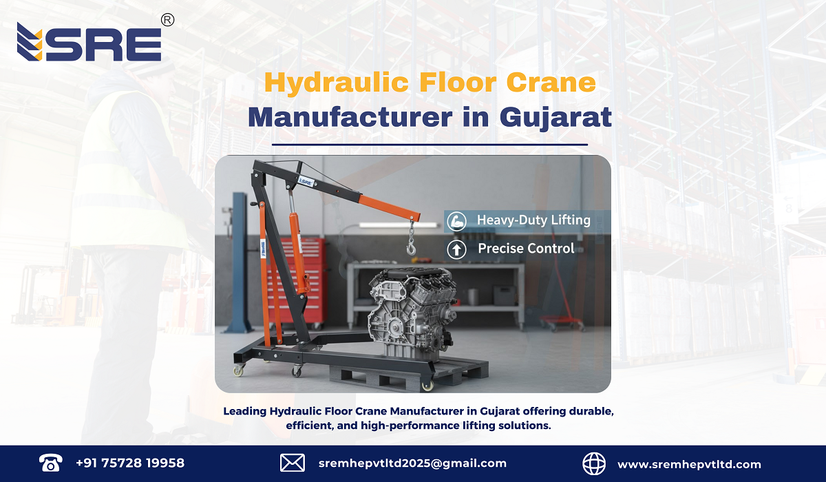 hydraulic floor crane manufacturer in gujarat
