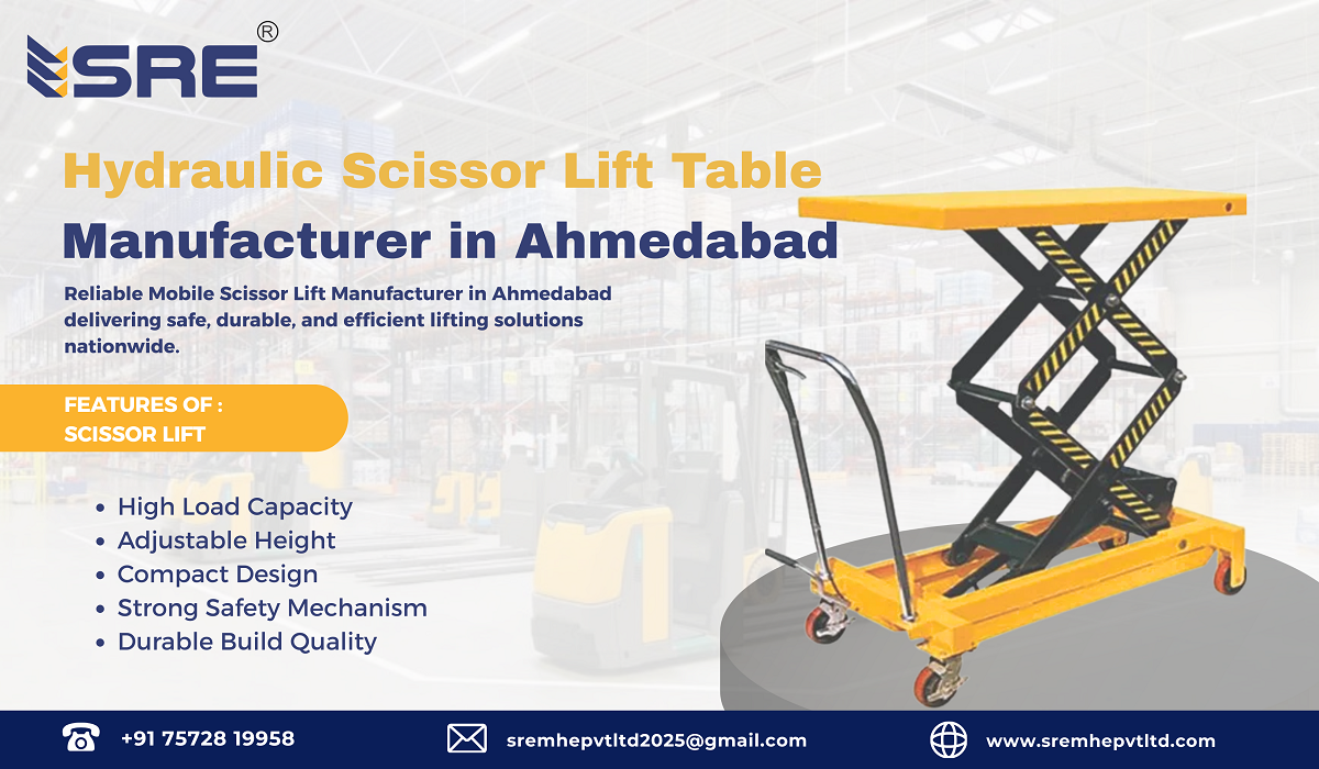 hydraulic scissor lift table manufacturer in ahmedabad