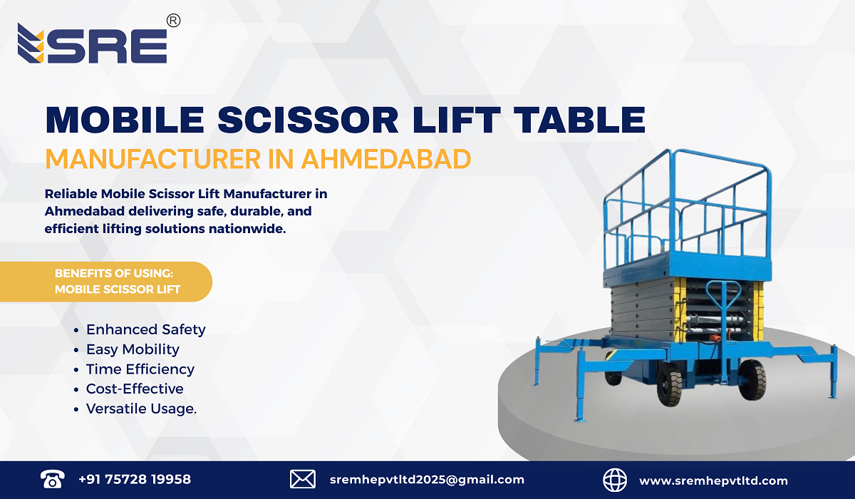 mobile scissor lift table manufacturer in ahmedabad