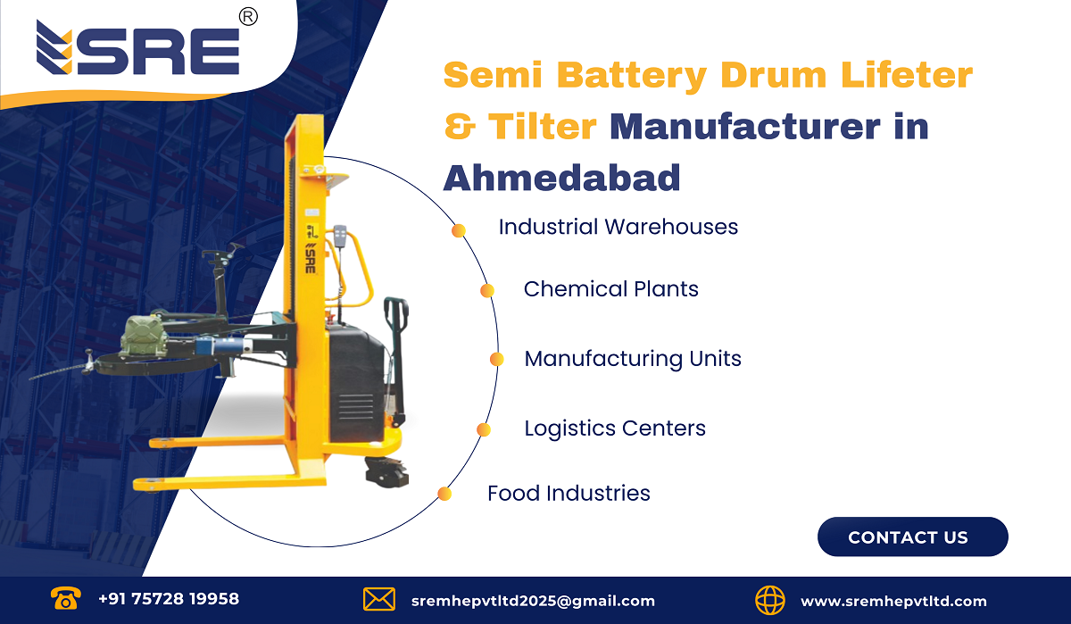 semi battery drum lifter & tilter manufacturer in ahmedabad gujarat