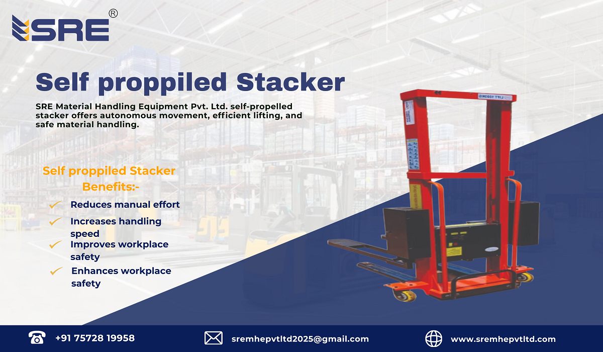 self proppiled stacker manufacturer in ahmedabad gujarat india