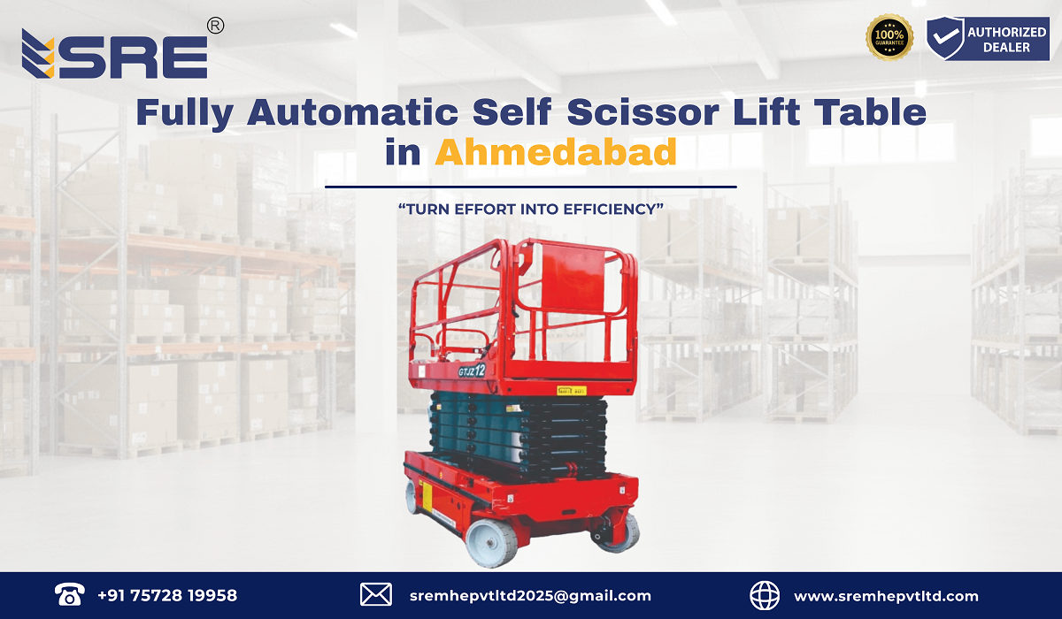 fully automatic self scissor lift table in ahmedabad