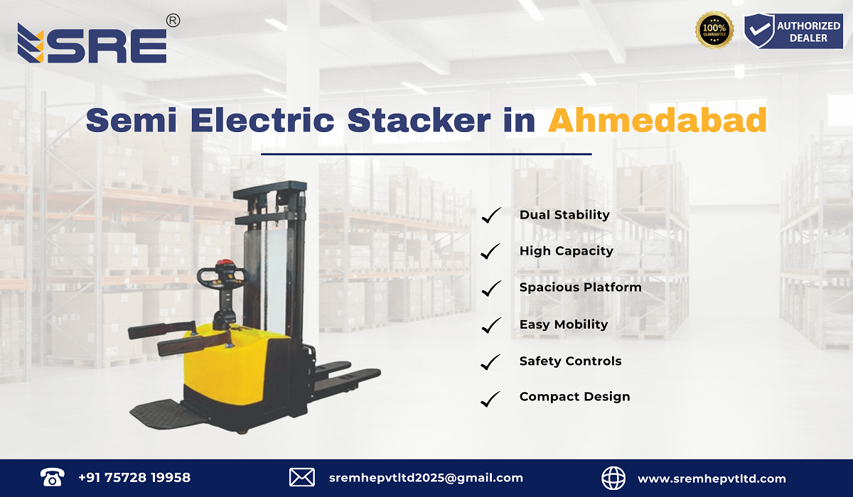 semi electric stacker in ahmedabad