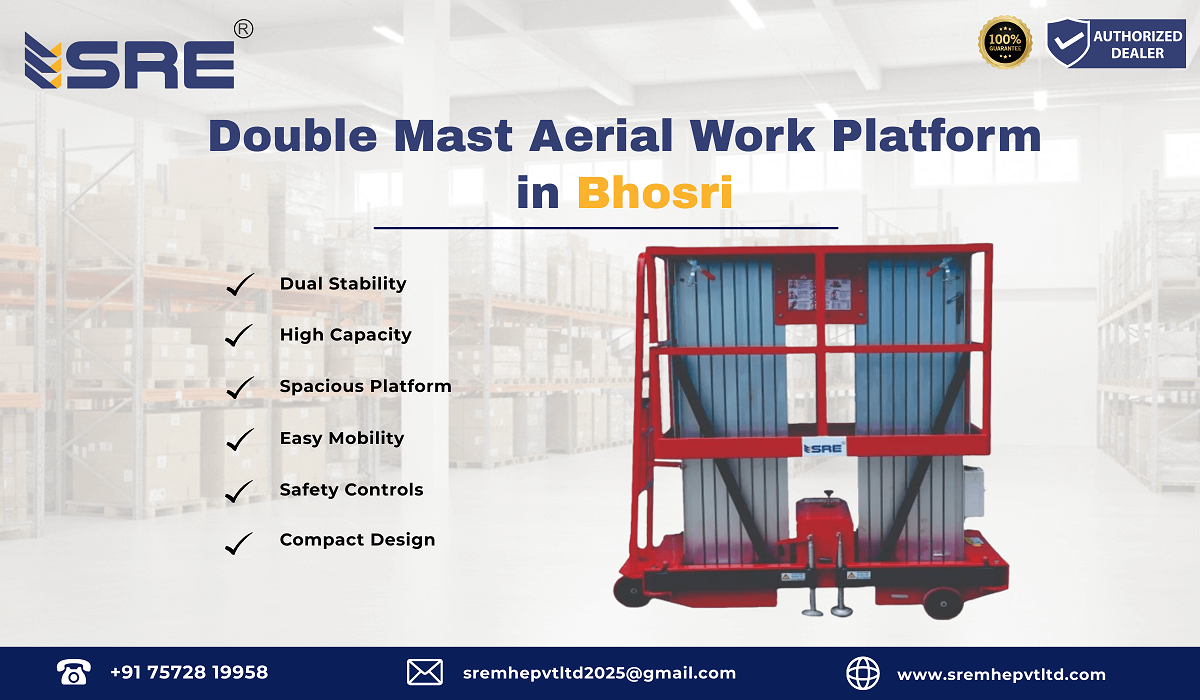double mast aerial work platform in bhosri