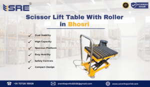 scissor lift table with roller in bhosri