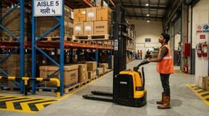 Man using Electric Stacker