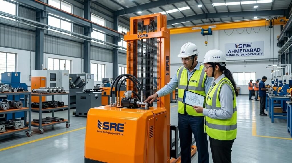 Engineers inspecting Stacker