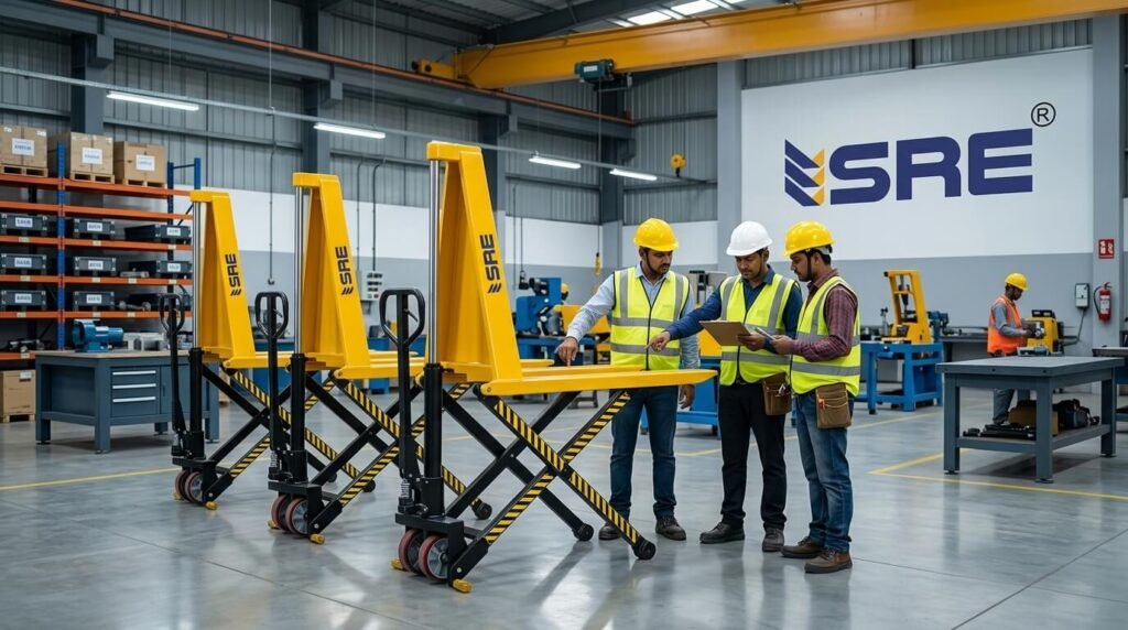Industrial facility with Electric high lift stacker