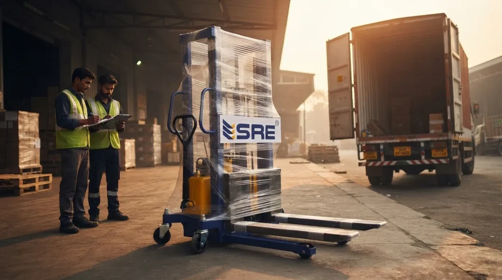 manual hydraulic stacker ready for dispatch