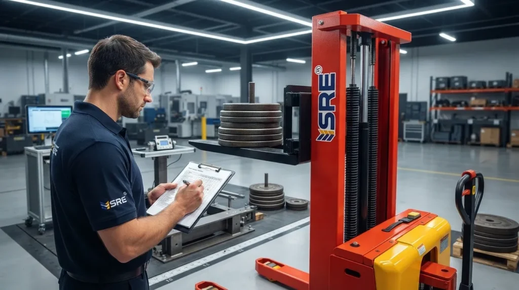 manual hydraulic stacker quality load testing