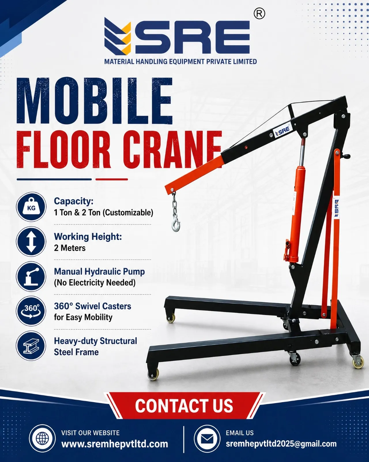 how mobile floor cranes improve productivity